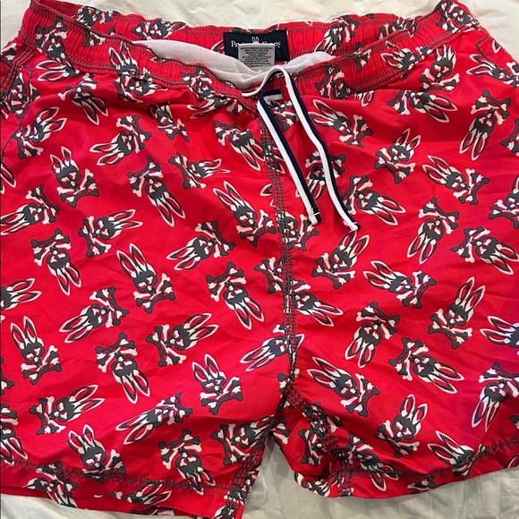 Psycho Bunny Other - Psycho Bunny Red Patterned Swim Trunks